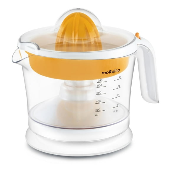 moRollio Citrus Juicer, Orange Juicer | Electric Citrus Juicer, Adjustable Pulp Control, 32oz