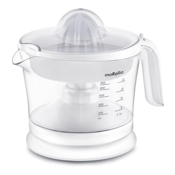moRollio Citrus Juicer, Orange Juicer | Electric Citrus Juicer, Adjustable Pulp Control, 32oz