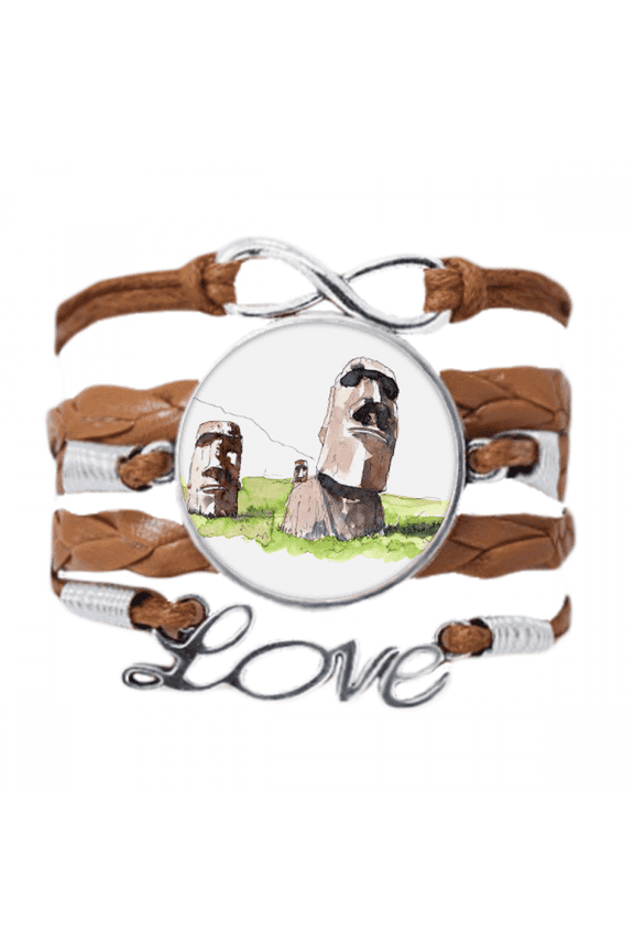 moai statues in easter island bracelet love chain ornament wristband
