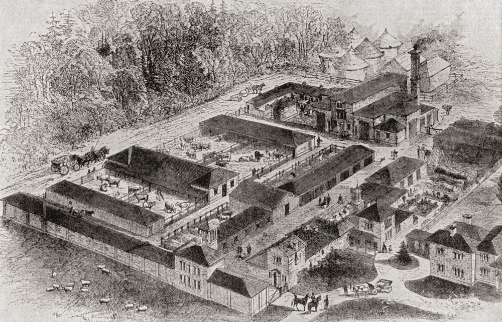 The model farm of Albert Edward Prince of Wales future King at Windsor Berkshire England in 1862 From Edward VII His Life and Times published 1910 Canvas Art - Ken Welsh Design Pics (36 x 22)