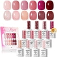thumbnail image 1 of modelones 12Pcs 15ML Gel Nail Polish Set , Same Color Same Bottle Jelly Nude Pink Red Beige Skin Tones Neutral Brown Hema-free Gel Polish Kit 2026 Spring Soak Off Gel Polish Set Manicure Nail Art DIY, 1 of 8