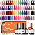 thumbnail image 1 of modelones 40 PCS Gel Nail Polish Set, 36 Colors White Yellow Green Hot Pink Gel Polish Kit Nude Brown Black Red Glitter Nail Polish W Base& Matte& Glitter& Glossy Top Coat LED Soapnails Gift, 1 of 8