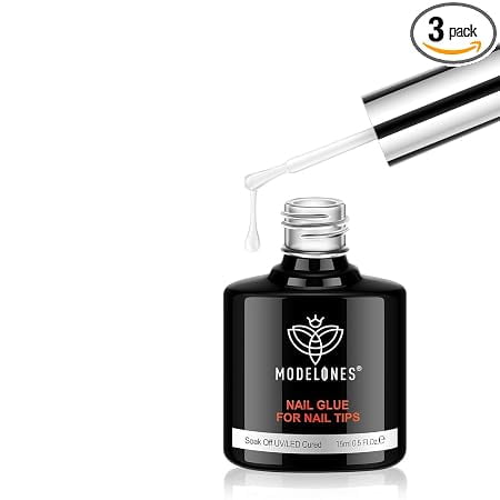 modelones 9 in One Nail Glue Polish Set Brush On Gel Nail Glue 15ml for Rhinestone, Base Gel, Blooming Nail Art Gel Nail Kit Strengthener for Weak and Damaged Acrylic Nails U V Lamp Needed, No Wipe