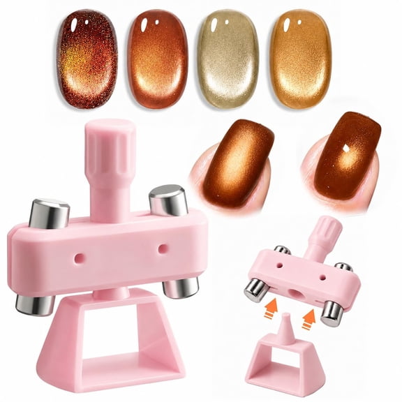 modelones Cat Eye Magnet for Glass Bead Fall Brown Cateye Gel Polish Stuff 5D Nail Magnet Pink 360°Rotating