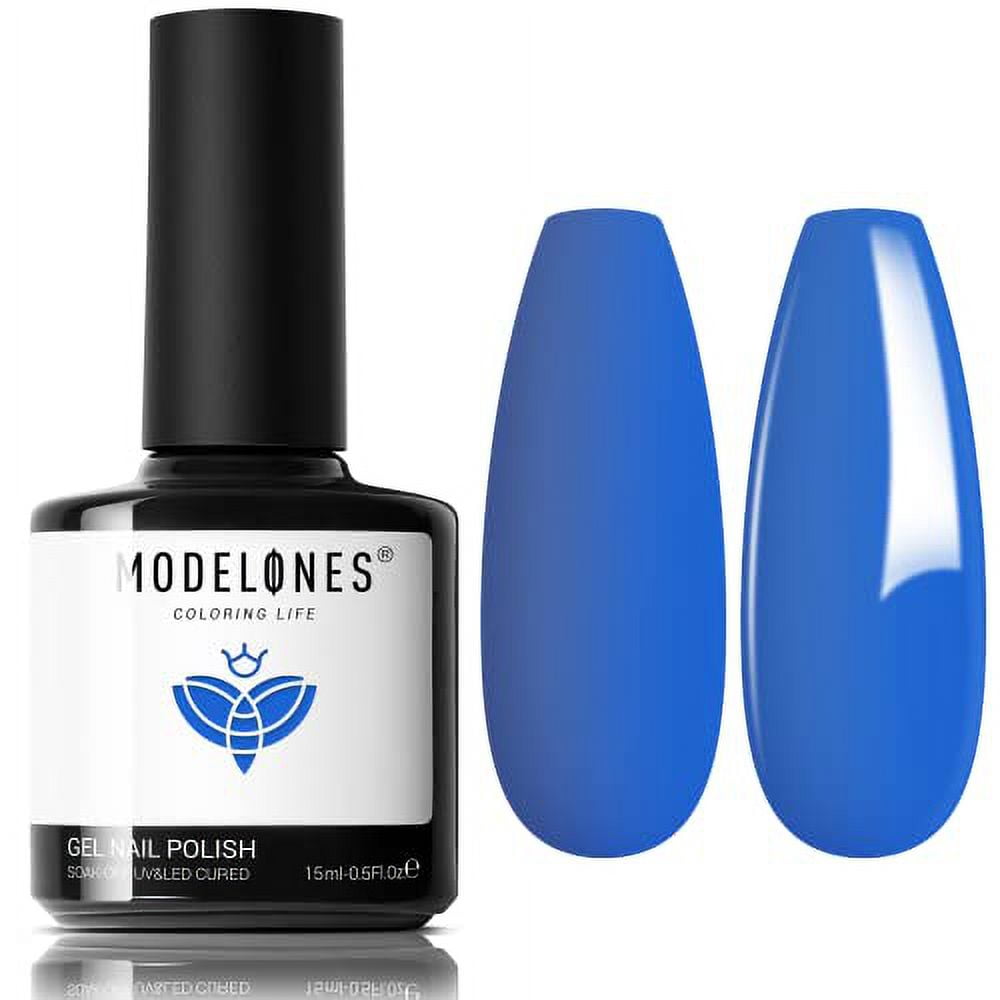 modelones Gel Nail Polish, 15ml Sapphire Azure Blue Color Gel Polish ...