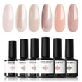 thumbnail image 1 of modelones Gel Nail Polish Set, 6 Colors Neutral Nude Gel Polish Skin Tone Cashmere Pink Glitter Nail Polish Bubble Bath Collection Starter Kit Soak Off All Season Manicure DIY Salon Gift, 1 of 8