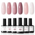 thumbnail image 1 of modelones Gel Nail Polish Set - 6 Colors Nude Pink Milky White Gel Polish Set Light Neutral Pink Nail Polish Barely Pink Soak Off LED Starter Kit Popular Nail Art DIY Manicure Gifts, 1 of 10