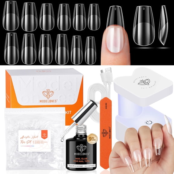 modelones Mini UV Light for Gel Nails X Nail Gel Kit Medium Coffin