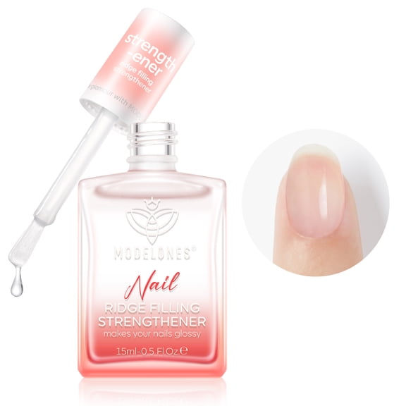 modelones Nail Strengthener Clear Nail Polish Repair for Damaged Nail Hardener Extra Strong and Growth Crystal Clear 15ml