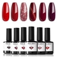 thumbnail image 1 of modelones Red Gel Nail Polish Set - 6 Colors Ruby Sparks Collection Popular Glitter Gel Polish Cat Eye Magnetic Gel Burgundy Red Sparkle Bloody Nail Gel Polish Kit Valentine's Day Nail Art DIY Gift, 1 of 9