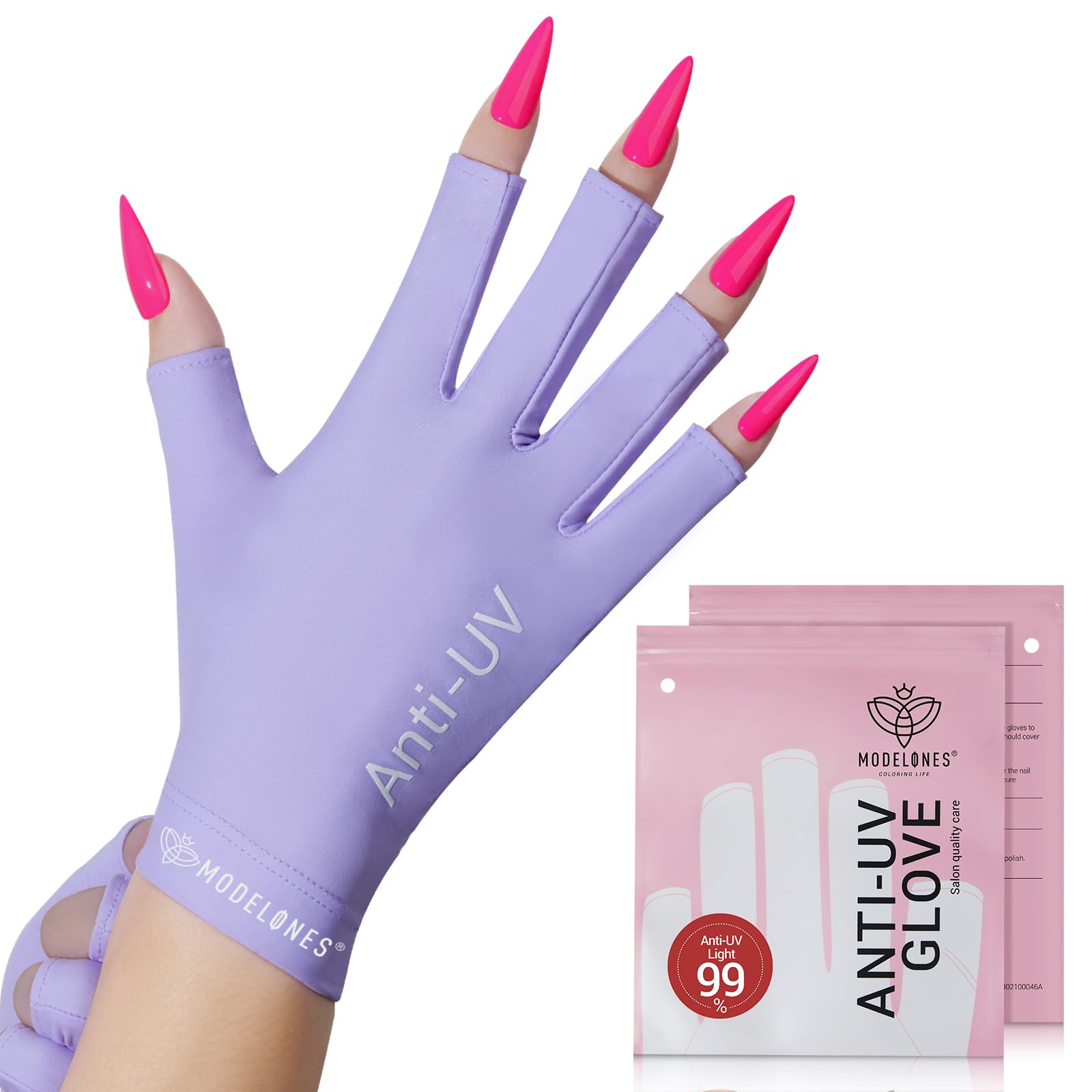 modelones UV Gloves for Gel Manicures, Premium UPF99+ UV Protection