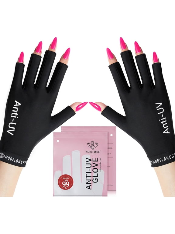 UV Gloves for Nails, Professional UPF99+ UV Protection Gloves for Gel Manicures, Fingerless UV Light Gloves for Gel Nails, Anti UV Gloves for Gel Nail Lamp, Protect Your Skin from UV Harm
