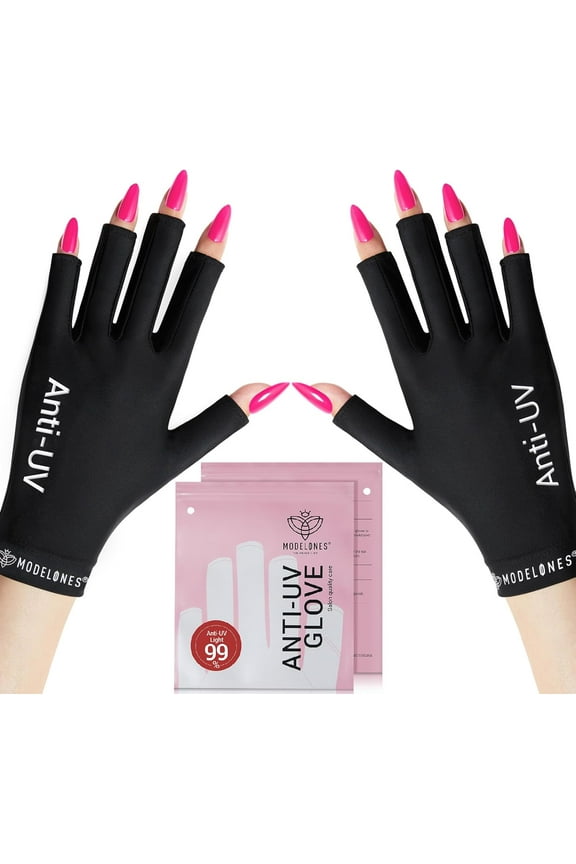 UV Gloves for Nails, Professional UPF99+ UV Protection Gloves for Gel Manicures, Fingerless UV Light Gloves for Gel Nails, Anti UV Gloves for Gel Nail Lamp, Protect Your Skin from UV Harm