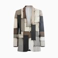 thumbnail image 1 of modern art brown gray black geometric Men's Suit Blazer Casual Party Wear Slim Fit Suit Jacket Fashionable Luxury British Style Men Suit Coat, 1 of 5