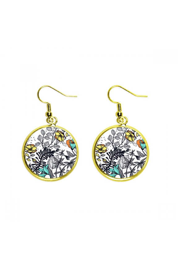 modern art camellia flowers s drawing earring dangle en drop earring jewelry woman