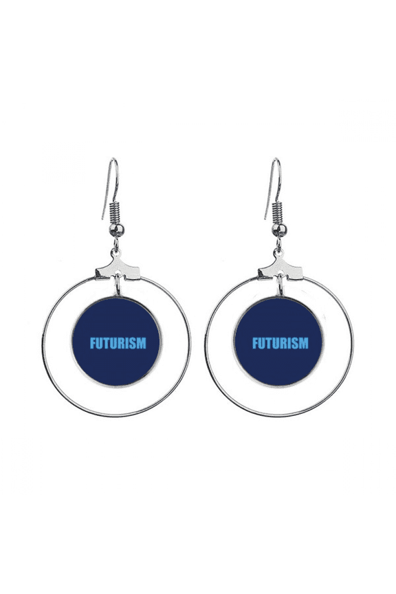 modern literary trends futurism earrings dangle hoop jewelry drop circle