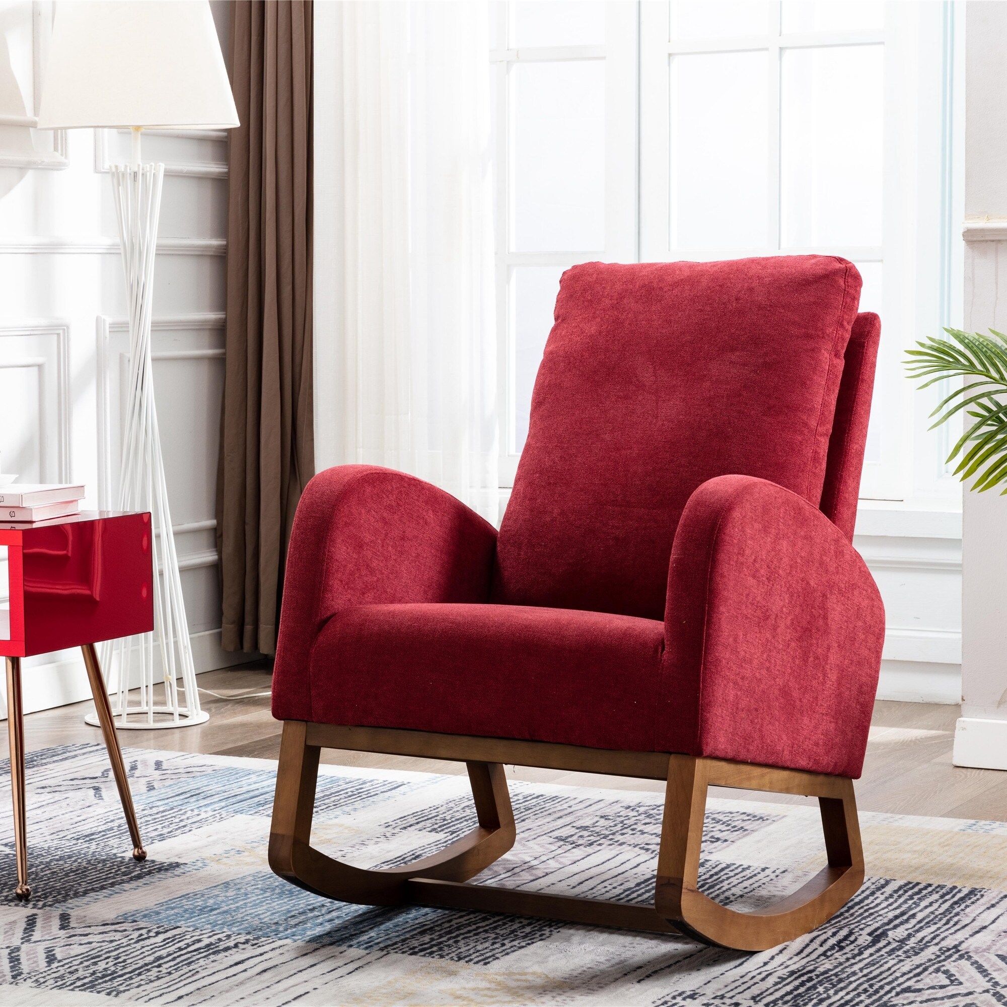 modern living room rocking chair Red