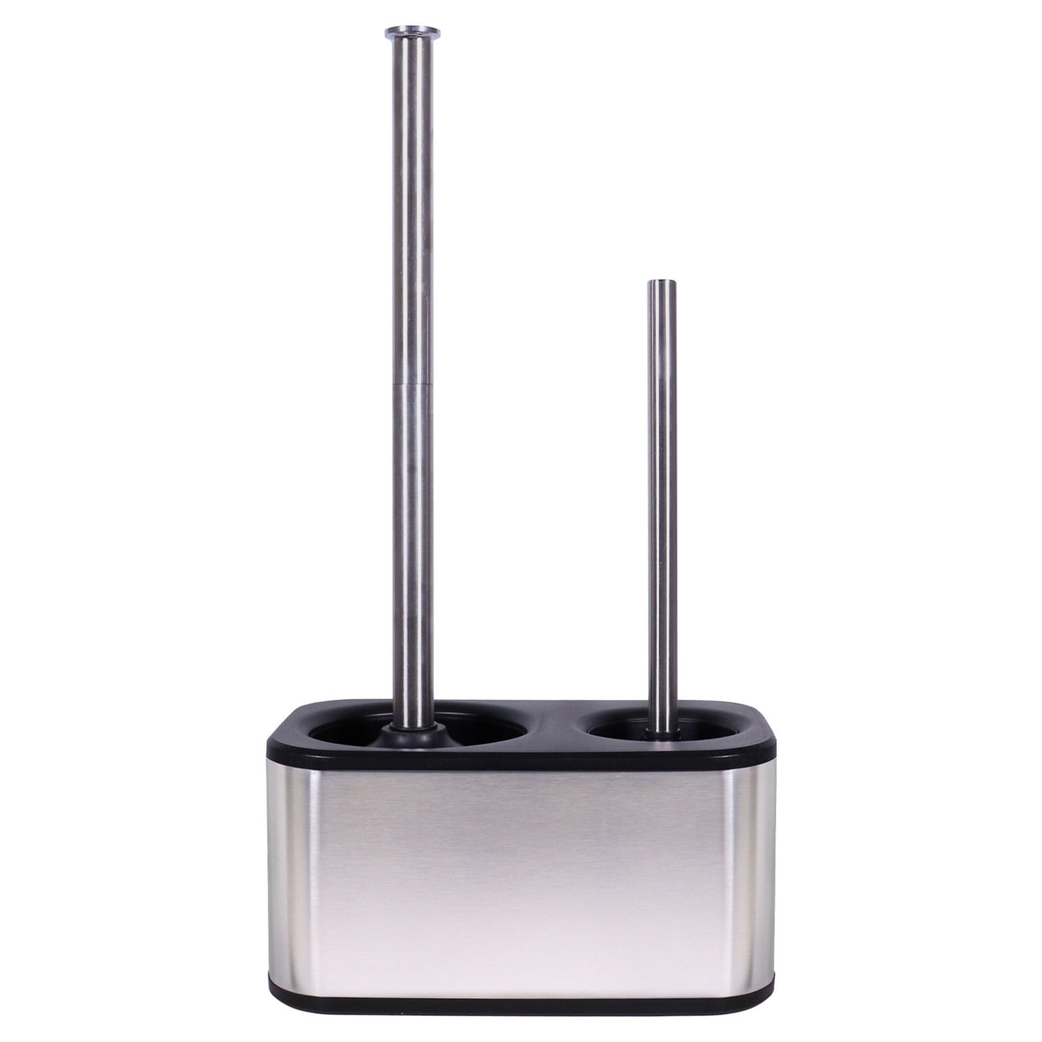 modern sleek toilet bowl brush and Toilet plunger combo - Stainless