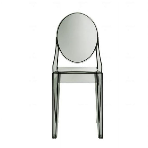 modway casper modern acrylic dining side chair in smoked clear