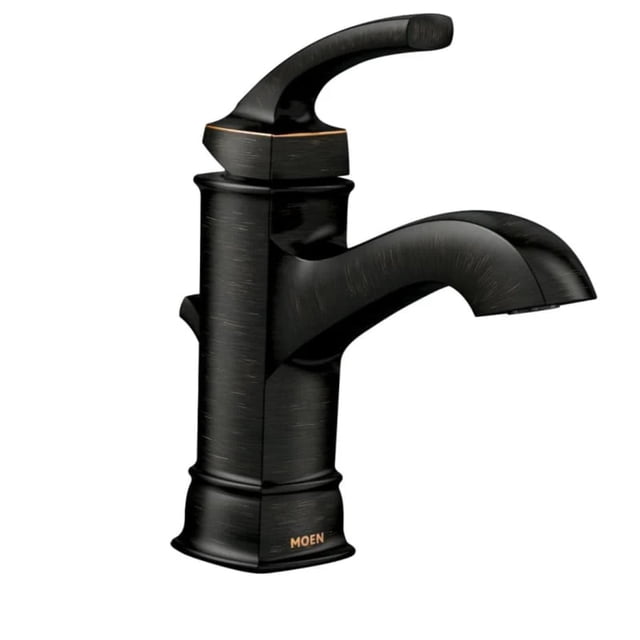 moen hensley single hole 1-handle bathroom faucet featuring microban ...