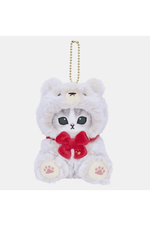 mofusand Exhibition Cat Plush doll Keychain Teddy Bear White NEW