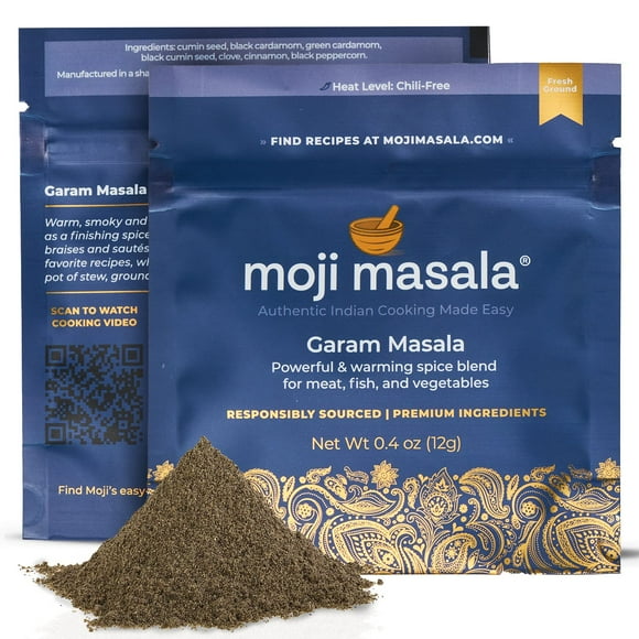 moji masala Indian Spice DMF15 Kits - Garam Masala Spice Blend - Kashmiri Indian Spices Mix for Meat, Fish, Vegetables - Authentic Indian Seasoning - 2-Packs 0.8 oz Total