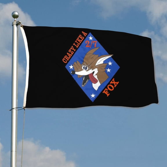 mokarier 2/7 Weapons Company Flag Crazy Like A Fox Flag Banner Outdoor Indoor Decoration Flag 3x5Feet Double Stitched Polyester with Brass Grommets