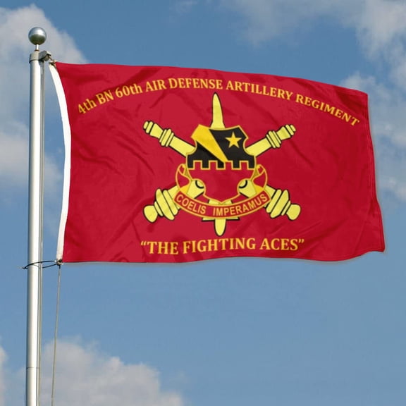 mokarier 60th Air Defense Artillery Flag The Fighting Aces Flag Banner Outdoor Indoor Decoration Flag 3x5Feet Double Stitched Polyester with Brass Grommets Red