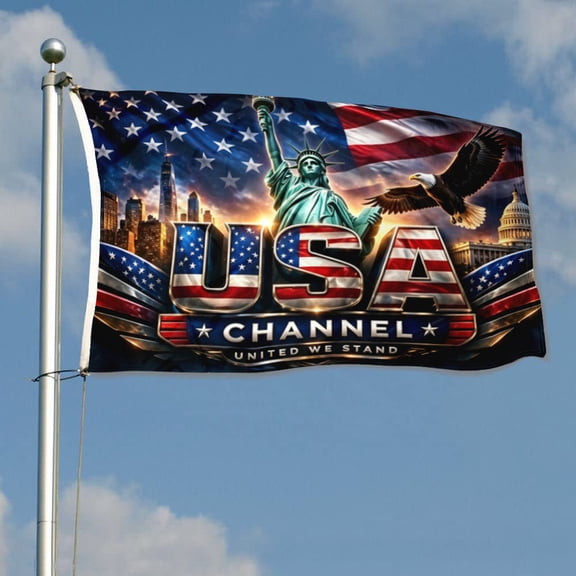 mokarier American Eagle Liberty United We Stand Flag Banner 3x5Ft with Brass Grommets for Car Fans Indoor Outdoor Decor Blue