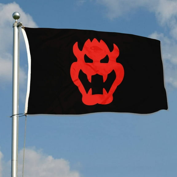 mokarier Bowser Emblem Flag Banner Outdoor Indoor Decoration Flag 3x5Feet Double Stitched Polyester with Brass Grommets