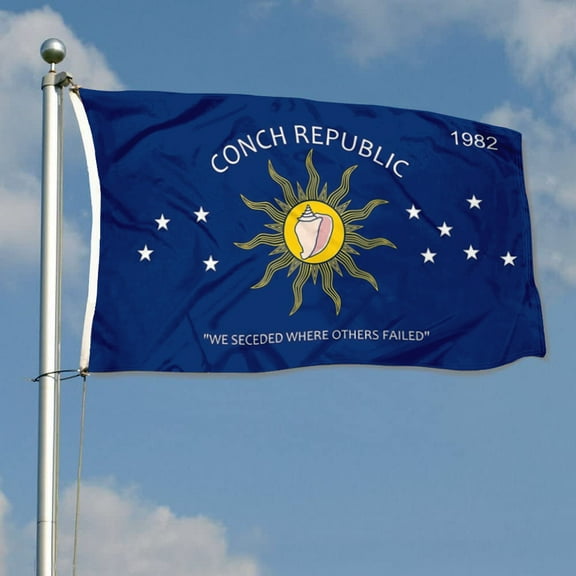 mokarier Conch Republic Key West Flag Banner Outdoor Indoor Decoration Flag 3x5Feet Double Stitched Polyester with Brass Grommets