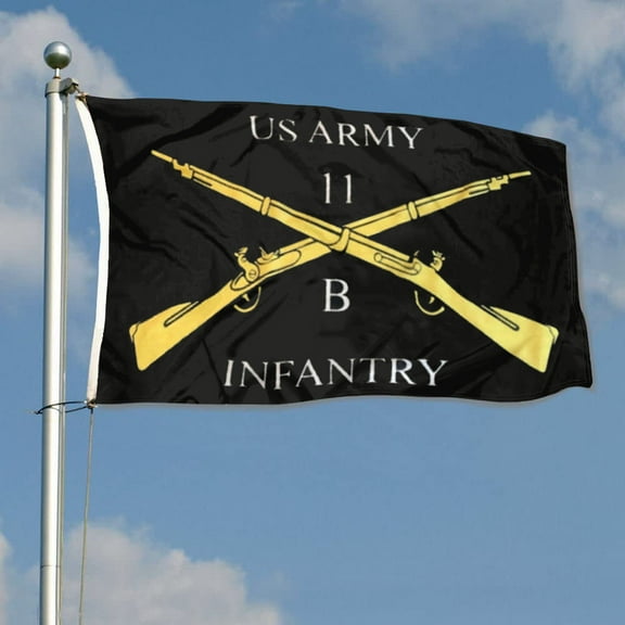 mokarier Cross Rifle Infantry 11 B Flag Banner Outdoor Indoor Decoration Flag 3x5Feet Double Stitched Polyester with Brass Grommets