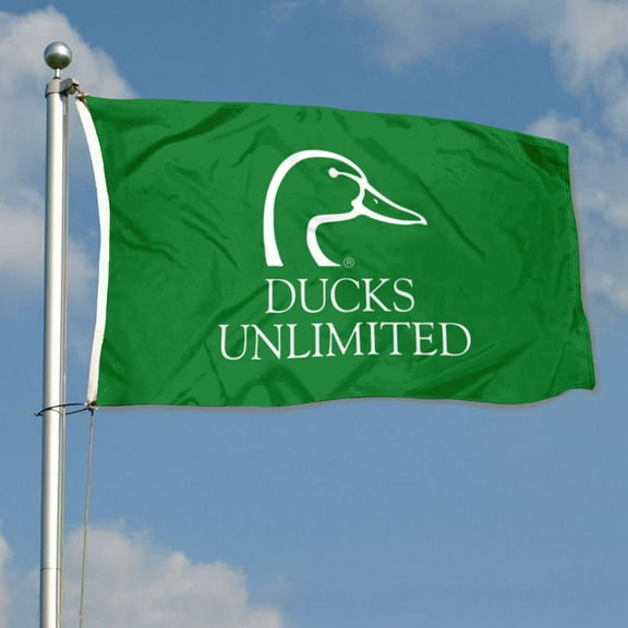 mokarier Ducks Unlimited Flag Banner Green Outdoor Indoor Decoration Flag 3x5Feet Double Stitched Polyester with Brass Grommets