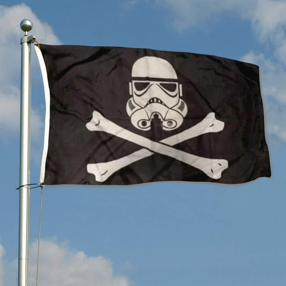 mokarier Storm Troopers Pirate Darth Vader Flag Banner Outdoor Indoor Decoration Flag 3x5Feet Double Stitched Polyester with Brass Grommets