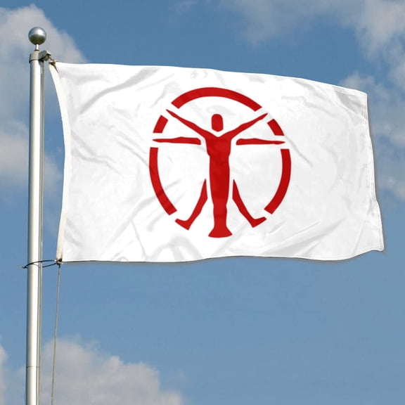 mokarier The Institute Synth Flag Banner Outdoor Indoor Decoration Flag 3x5Feet Double Stitched Polyester with Brass Grommets White