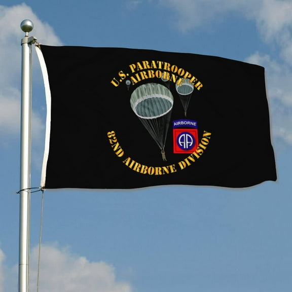 mokarier US Paratrooper 82nd Airborne Division Wo Shadow Banner Outdoor Indoor Decoration Flag 3x5Feet Double Stitched Polyester with Brass Grommets
