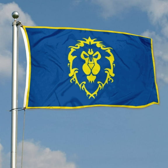 mokarier WoW Flag Alliance Flag Banner Outdoor Indoor Decoration Flag 3x5Feet Double Stitched Polyester with Brass Grommets