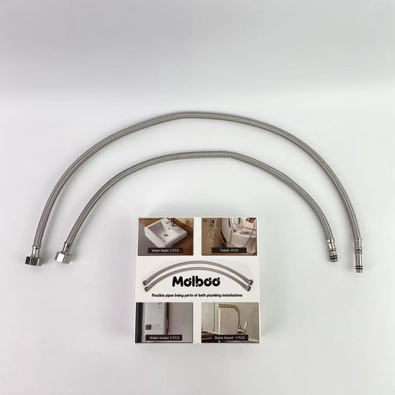 molboo Flexible pipes being parts of bath plumbing installations,Replacement of 1/2 "internal thread to 1/2" internal thread straight thread faucet hose (one pair)