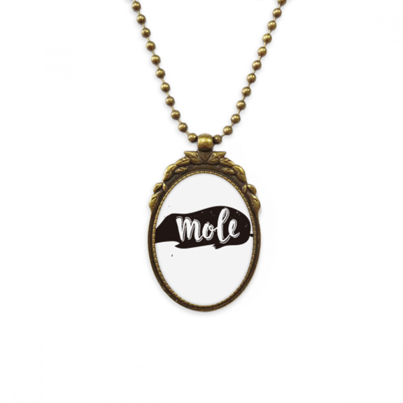 mole black and white animal antique necklace vintage bead pendant keychain