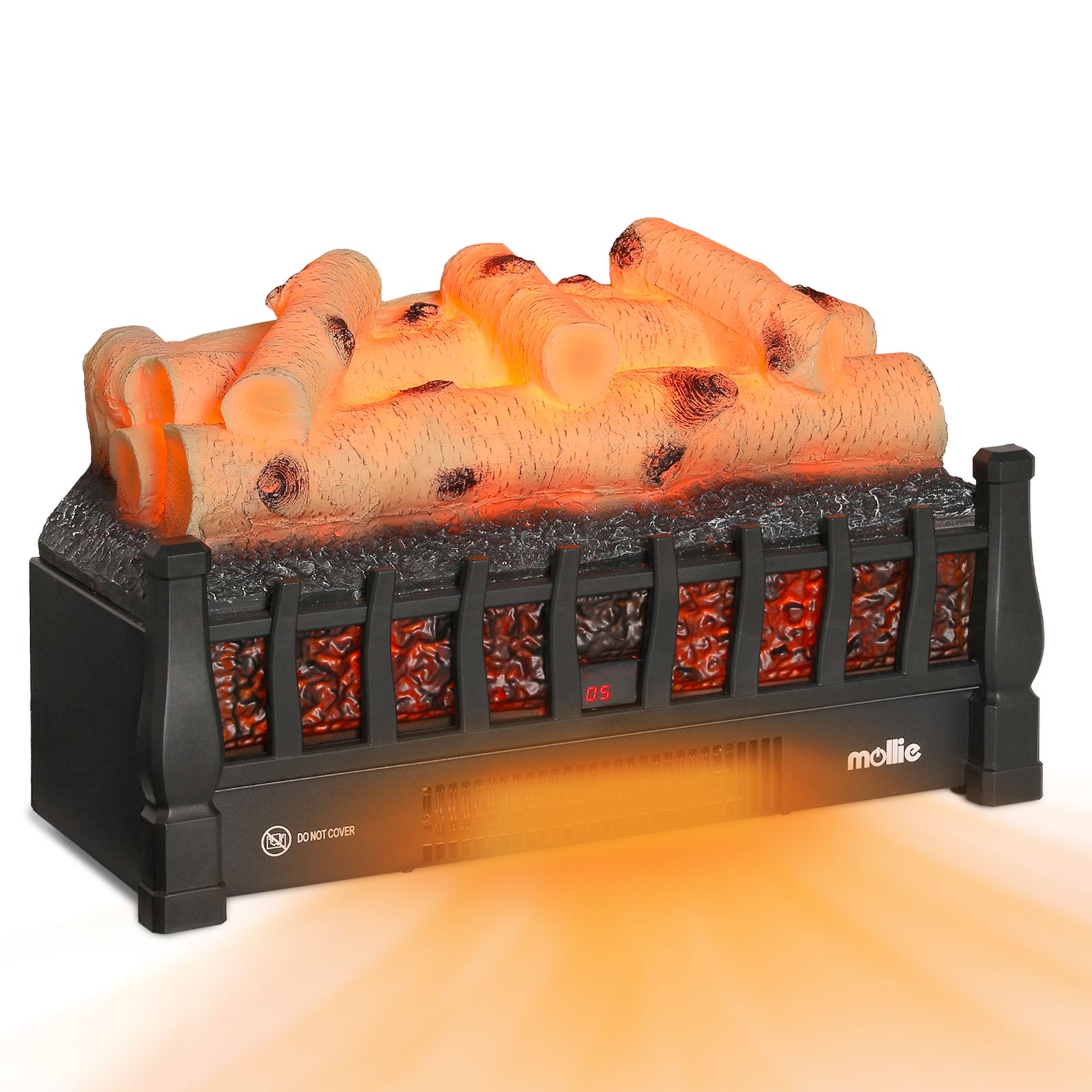 mollie 20" 1500W Electric Fireplace Log Set Heater Freestanding with