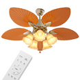 thumbnail image 1 of mollie 51" Ceiling Fan with Remote Control, 6 Wind Speed, Timer, Tropical Indoor and Outdoor Reversible Ceiling Fan without Light Bulbs for Patio Bedroom, Gold, 1 of 11