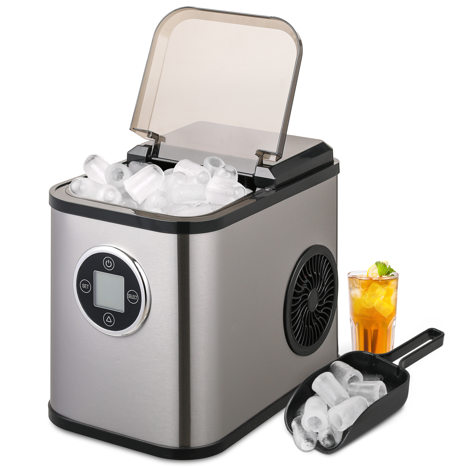 Frigidaire 26 lbs. Countertop Ice Maker, Bullet Shaped Ice, EFIC117SS