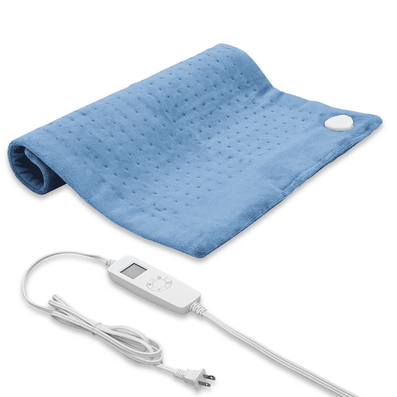 mollie Electric Throw Blanket 20" x 24", Flannel Heated Blanket with 6 Heating Levels & 3 Modes Auto-off, ETL Certification, Machine Washable, Christmas Gift, Blue