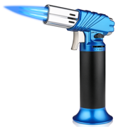 mollie Kitchen Torch Lighter Butane Refillable with Adjustable Flame and Safety Lock for Creme Brule & Baking, Blue (Butane Gas Not Included)