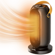 mollie Space Heater, Portable Electric Heaters for Indoor Use, 1200W PTC Desk Heater Fan for Bedroom Office, Black