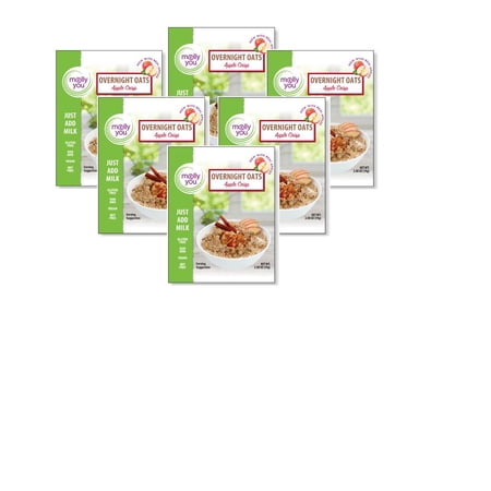 molly&you Apple Crisp Overnight Oats- 6 pack~ Gluten-Free, Vegan, Non GMO, Made in the USA