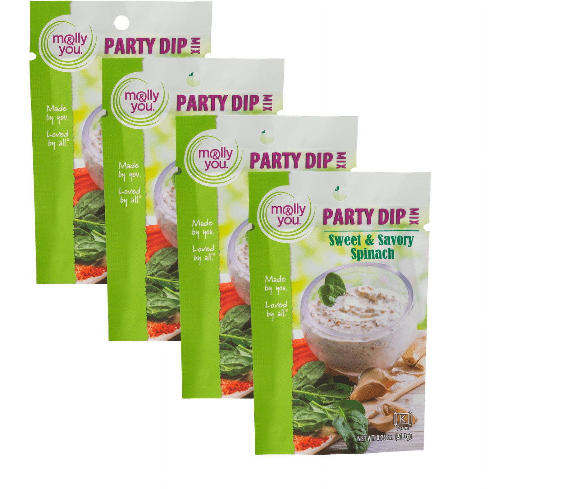 molly&you Sweet & Savory Spinach Party Dip Mix 4 Pack Glutenfree