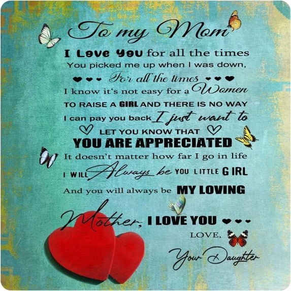 to My mom from Daughter Metal Tin Sign,Birthday Gifts for Mum,Mom Gifts for Mom Stepmom, Inspirational Quote Sign for Home Bedroom Wall Decor Vintage Wall Art 12x12 Inches