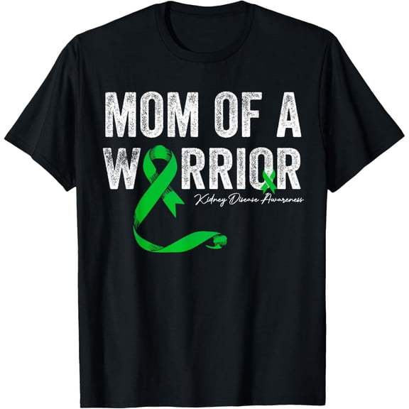 mom of a Warrior Kidney Disease Awareness T-ShirtMen and women can wear, black T-shirts, gifts. Age: M,L，XL 2XL, 3XL, 302XL