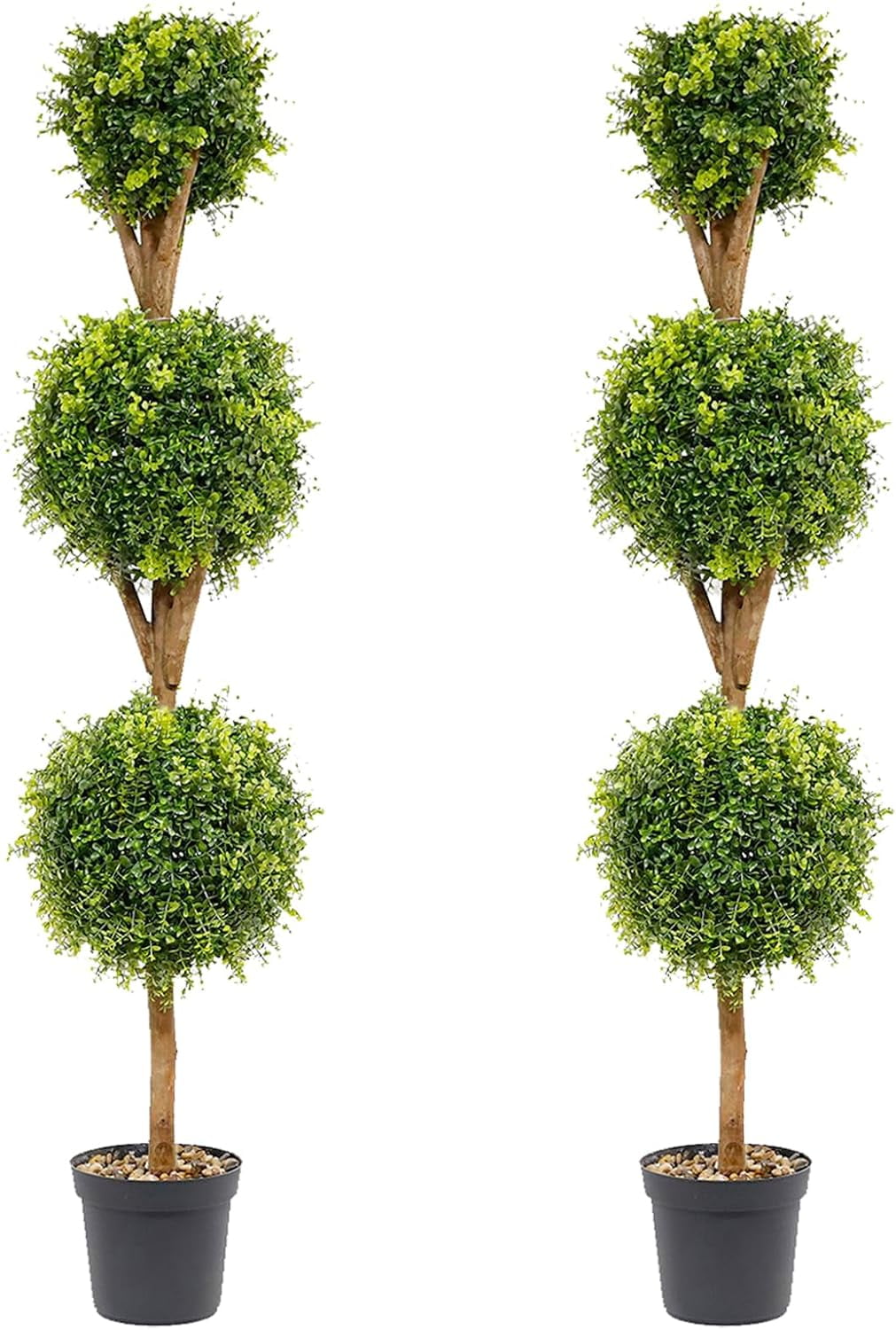 momoplant Outdoor Cedar Set, 5ft Artificial Boxwood Topiary Ball Tree